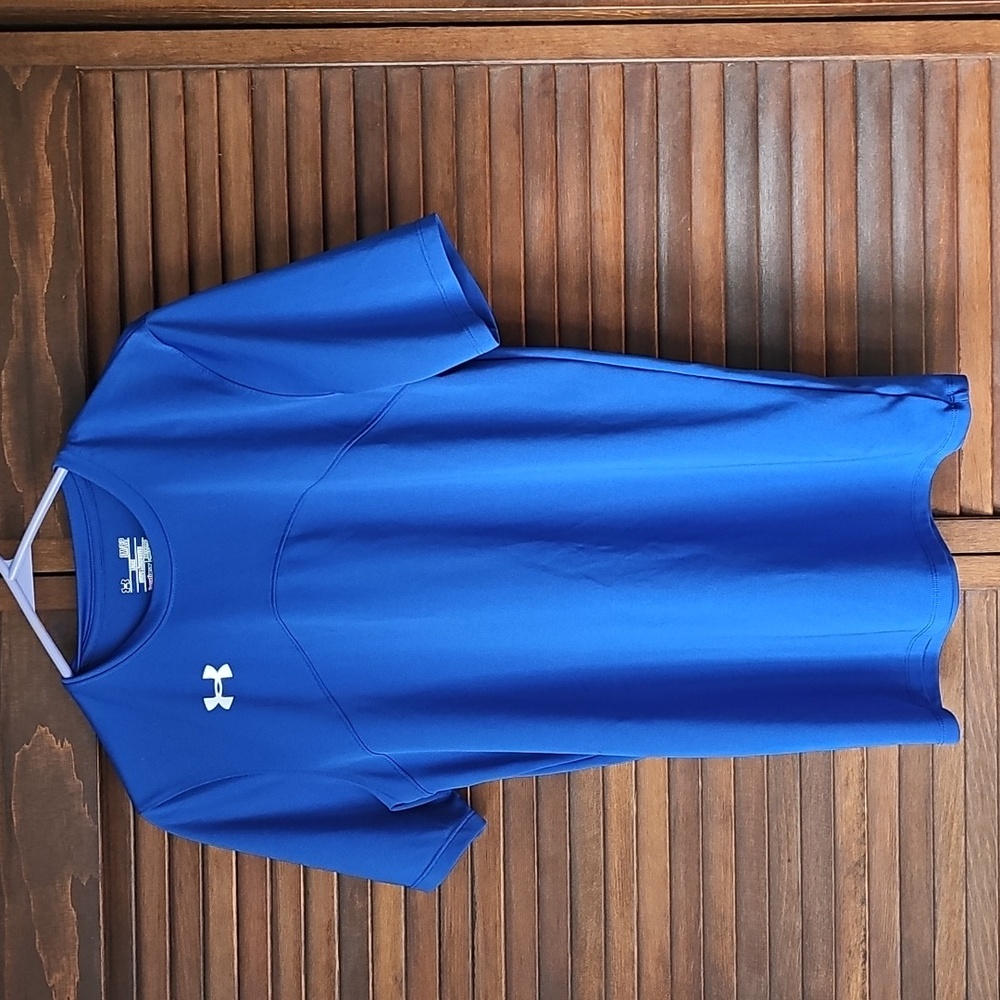 Under Armour Blue Loose Fit Heat Gear Short Sleeve Athletic Top Men's Size Small